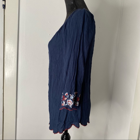 beachlunchlounge Navy Blue Embroidered Coverup Dress - Picture 7 of 13